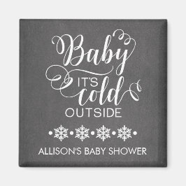 Chalkboard Baby Het is koud buiten Favor Magnet