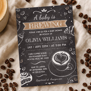 Chalkboard Baby is het brouwen van koffie Baby sho Kaart