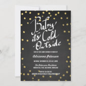 Chalkboard-Baby met koude buitenzijde Baby shower Kaart (Voorkant)
