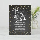 Chalkboard-Baby met koude buitenzijde Baby shower Kaart (Staand voorkant)