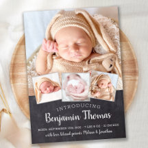 Chalkboard Baby Persoonlijk 4 Fotocollage geboorte