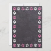 Chalkboard Baby Pink Dog Zwangerschap Aankondiging (Achterkant)