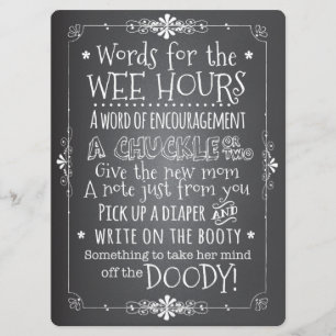 Chalkboard Baby shower activiteit Kaart uitnodigin