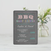 Chalkboard Baby shower Barbecue Custom Invitation Kaart (Staand voorkant)