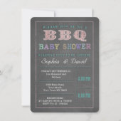 Chalkboard Baby shower Barbecue Custom Invitation Kaart (Voorkant)
