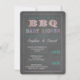 Chalkboard Baby shower Barbecue Custom Invitation Kaart