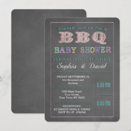 Chalkboard Baby shower Barbecue Custom Invitation Kaart