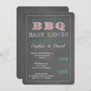 Chalkboard Baby shower Barbecue Custom Invitation Kaart