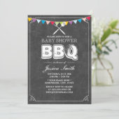 Chalkboard Baby shower BBQ Party Kaart (Staand voorkant)
