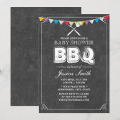 Chalkboard Baby shower BBQ Party Kaart (Voorkant / Achterkant)