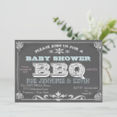 Chalkboard Baby shower BBQ-uitnodigingen Kaart (Staand voorkant)