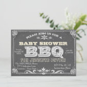 Chalkboard Baby shower BBQ-uitnodigingen Kaart (Staand voorkant)