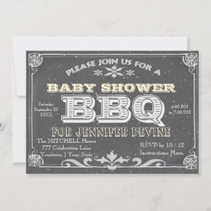 Chalkboard Baby shower BBQ-uitnodigingen Kaart