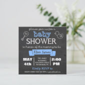 Chalkboard Baby shower Boy Blue Kaart (Staand voorkant)