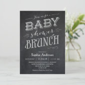 Chalkboard Baby shower Brunch Invitaties Kaart (Staand voorkant)