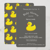 Chalkboard baby shower - gele eend kaart (Voorkant / Achterkant)