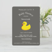 Chalkboard baby shower - gele eend kaart (Staand voorkant)