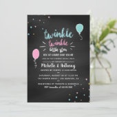 Chalkboard-Baby shower Genderonderzoek Kaart (Staand voorkant)