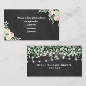 Chalkboard baby shower gift informatiekaartje (Voorkant / Achterkant)