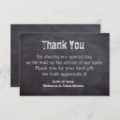 Chalkboard Baby shower - Hartelijk dank Bedankkaart (Voorkant / Achterkant)