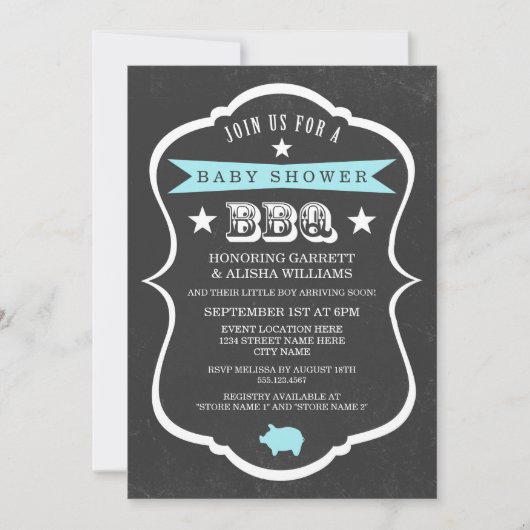 Chalkboard Baby shower Invitation / Boy Kaart (Voorkant)
