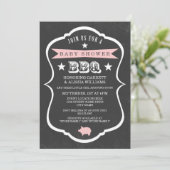 Chalkboard Baby shower Invitation / Girl Kaart (Staand voorkant)
