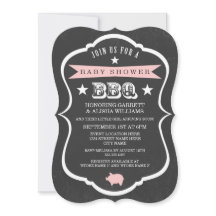 Chalkboard Baby shower Invitation / Girl
