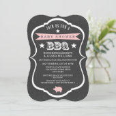 Chalkboard Baby shower Invitation / Girl Kaart (Staand voorkant)