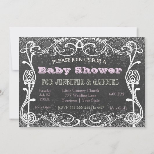 Chalkboard | BABY SHOWER Kaart (Voorkant)