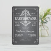 Chalkboard Baby shower Neutrale Uitnodiging (Staand voorkant)