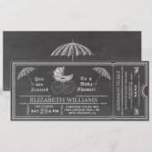 Chalkboard Baby shower Ticket Invitation Kaart (Voorkant / Achterkant)