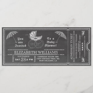 Chalkboard  Baby shower Ticket Invitation Kaart