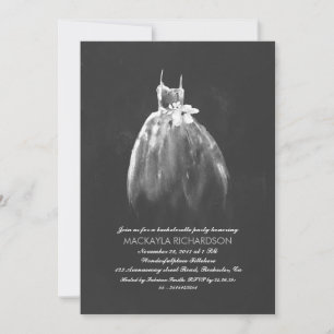 Chalkboard Bachelorette Party Elegant Wedding Gown Kaart