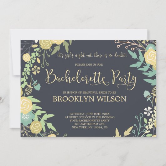 Chalkboard Bachelorette Party Kaart (Voorkant)