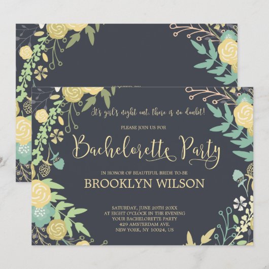 Chalkboard Bachelorette Party Kaart (Voorkant / Achterkant)