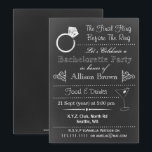 Chalkboard Bachelorette Party-uitnodigingen Kaart<br><div class="desc">Mod en Trendy Chalkboard Bachelorette Party</div>