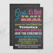 Chalkboard Bachelorette Party-uitnodigingen Kaart (Voorkant / Achterkant)