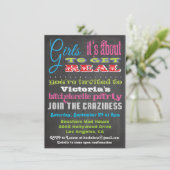 Chalkboard Bachelorette Party-uitnodigingen Kaart (Staand voorkant)