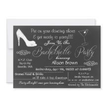 Chalkboard Bachelorette Party-uitnodigingen