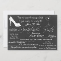 Chalkboard Bachelorette Party-uitnodigingen