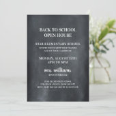 Chalkboard Back to School Open House Invitation Kaart (Staand voorkant)