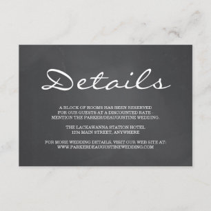 Chalkboard Background Information Enclosure Card Informatiekaartje