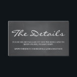 Chalkboard Background Wedding Website Enclosure Informatiekaartje<br><div class="desc">Eenvoudig en elegant.</div>