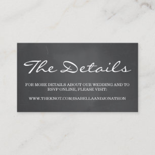 Chalkboard Background Wedding Website Enclosure Informatiekaartje