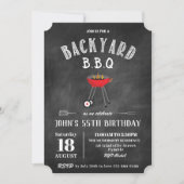 Chalkboard Backyard Barbecue BBQ Birthday Party Kaart (Voorkant)