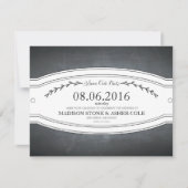 Chalkboard Badge Save-the-Date Card Save The Date (Voorkant)