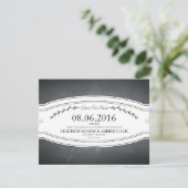 Chalkboard Badge Save-the-Date Card Save The Date (Staand voorkant)