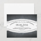 Chalkboard Badge Save-the-Date Card Save The Date (Voorkant / Achterkant)