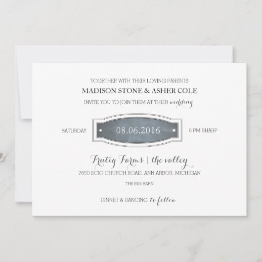 Chalkboard Badge Wedding Uitnodiging (Voorkant)