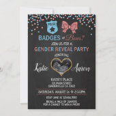 Chalkboard Badges of Bows Gender Reveal Kaart (Voorkant)